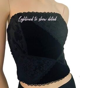 ABS Evening Plush Velvet & Lace Boned Corset Bustier Top Dress Allen Schwarch